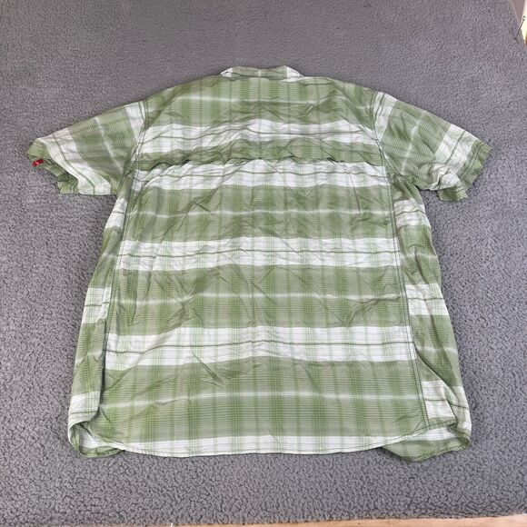 The North Face Shirt Mens XL Green Plaid Button  Vaporwick Vented Outdoor - Picture 7 of 12